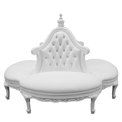 Sofa Rond Style Baroque Blanc