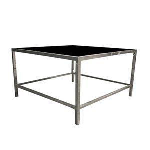 Table Salon Chrome et Acrylique - Noir