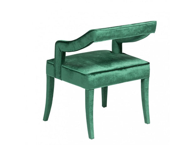 Chaise de Style Empire en Velour Vert Émeraude