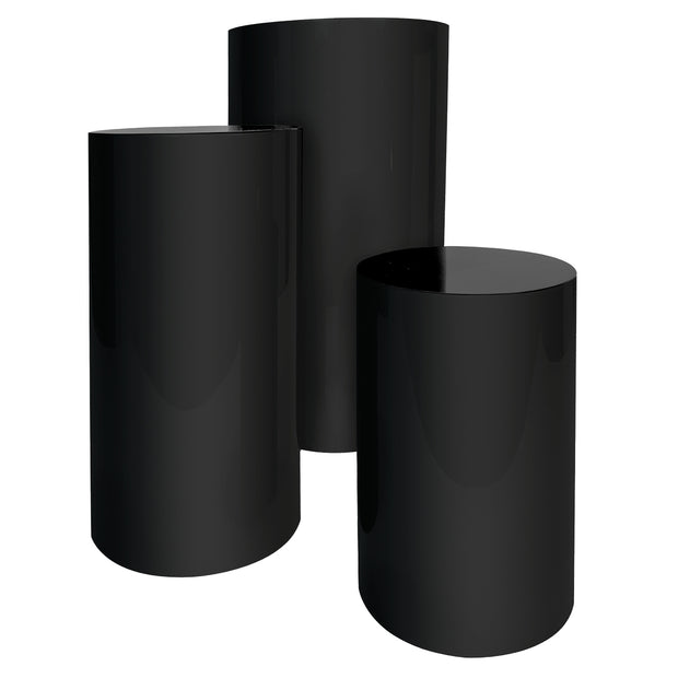 Ensemble 3 Cylindres Acrylique Noir