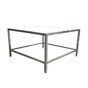 Table Salon Chrome et Acrylique - Blanc
