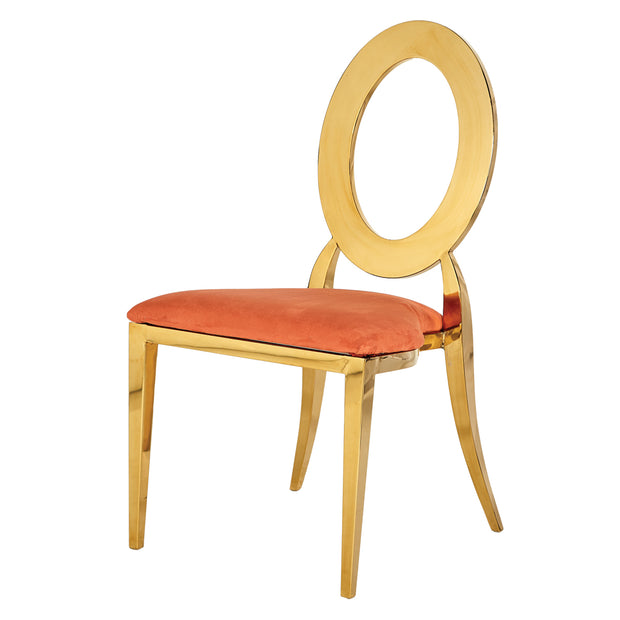 Chaise Louisa Or - Assise Orange Brulé