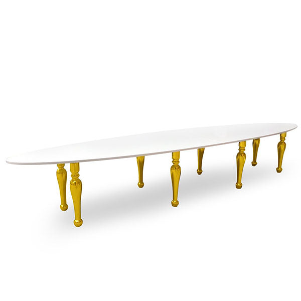 Table Ovale XL - Blanc et Or