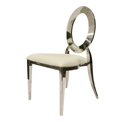 Chaise Louisa Argent - Assise Blanche