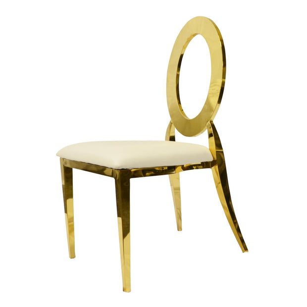 Chaise Louisa Or - Assise Blanche