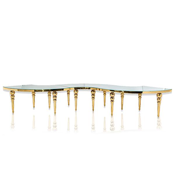Table Louisa Demi Rond Or