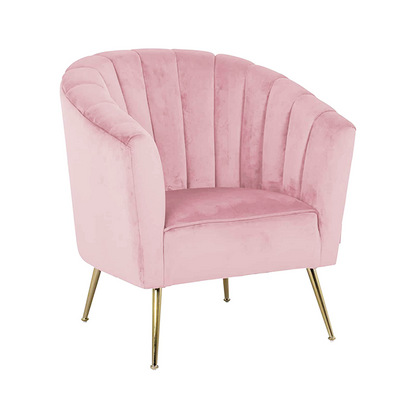 Fauteuil Ginger Velours Rose Antique