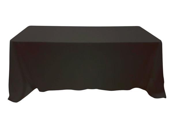 Nappe rectangulaire noire en polyester 108 x 156 | Nappe de mariage |  Drapé de table très grand 8